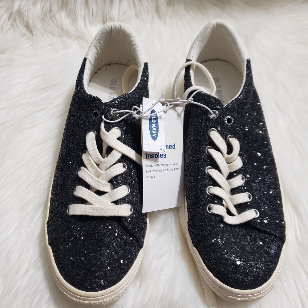 Old Navy Black Glitter Sneakers